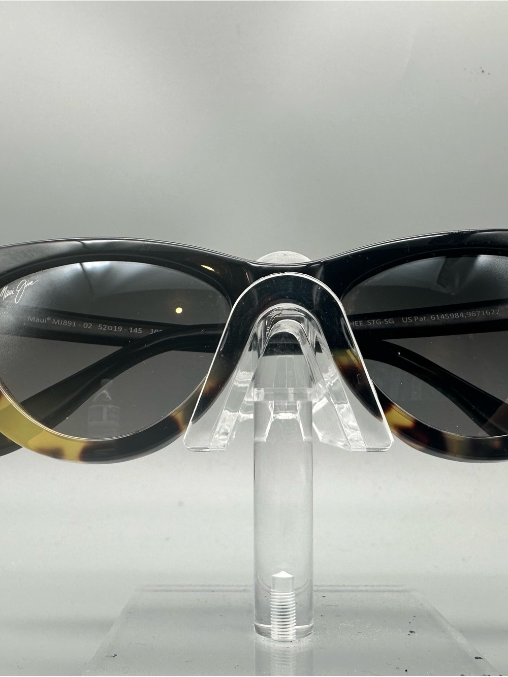Maui Jim Lychee Sunglasses MJ891-02 Black Tortoise Cat Eye Polarized Italy